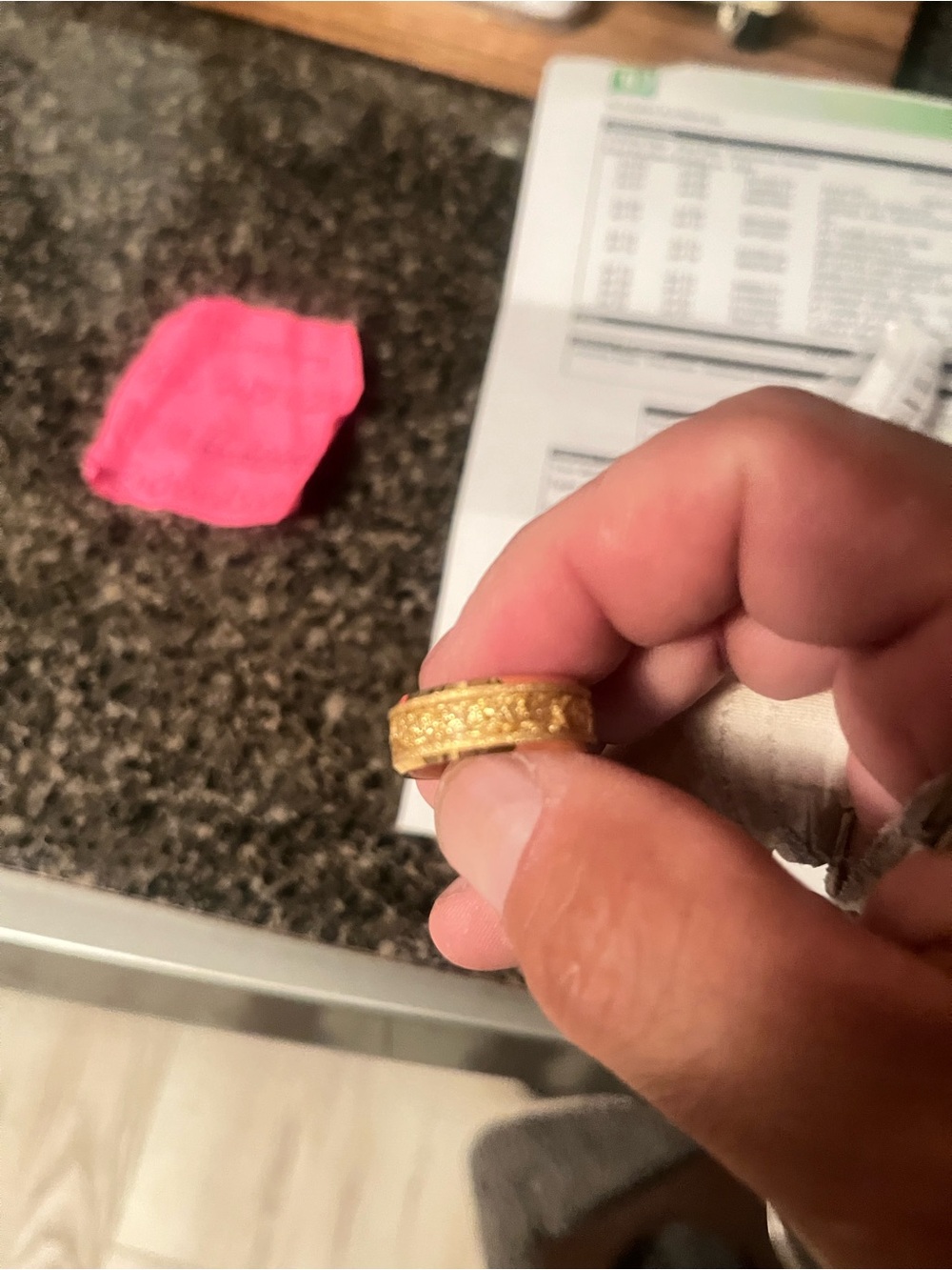 NEW 8.5 Textured Gold-Tone Filigree Band Ring. This ring made in Italy, so nice.
